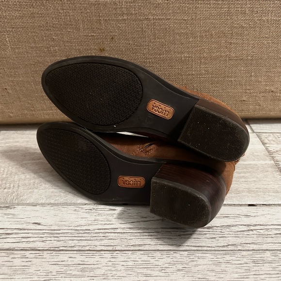 Lucca Lane Women's Meyna Terracotta Brown Suede Zip Gold Hardware Boots 8.5 EUC - Picture 7 of 9